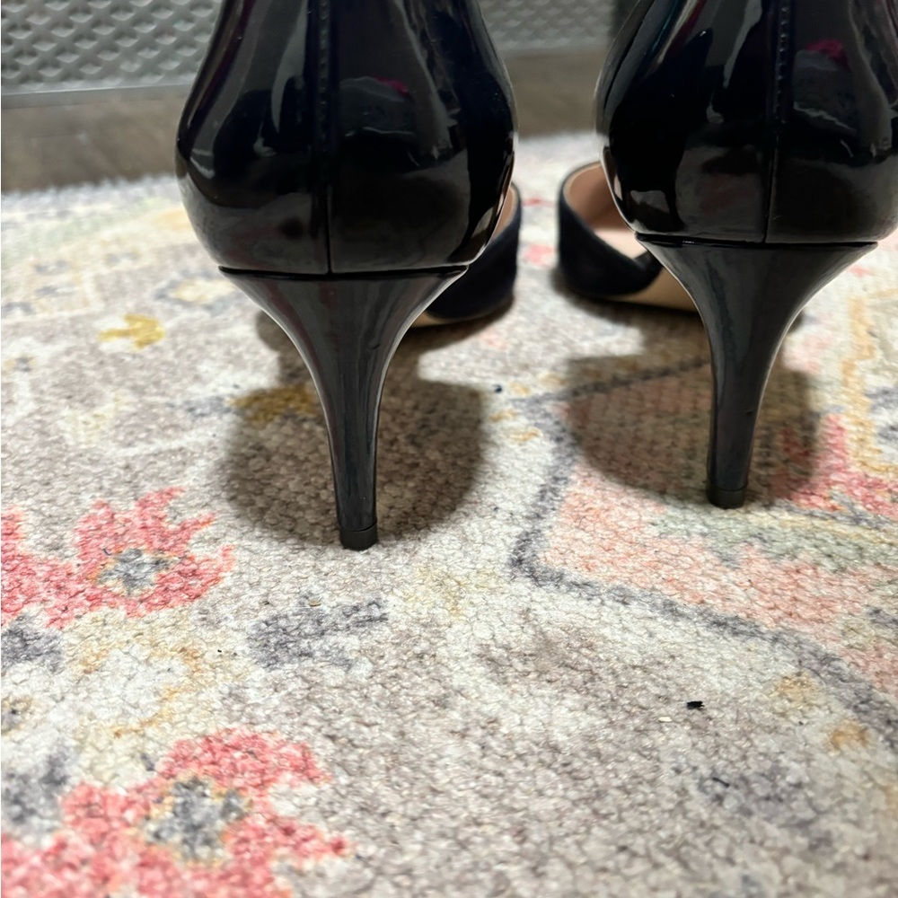 NINE WEST -Navy Blue Suede Patent D'orsay Pumps Heels - Picture 11 of 13